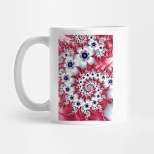 white abstract fractal flowers Mug